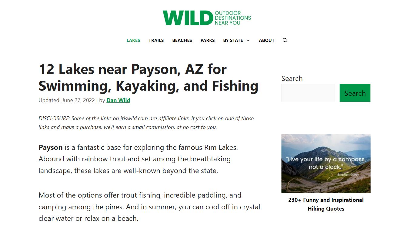 12 Lakes near Payson, AZ for Swimming, Kayaking, and Fishing